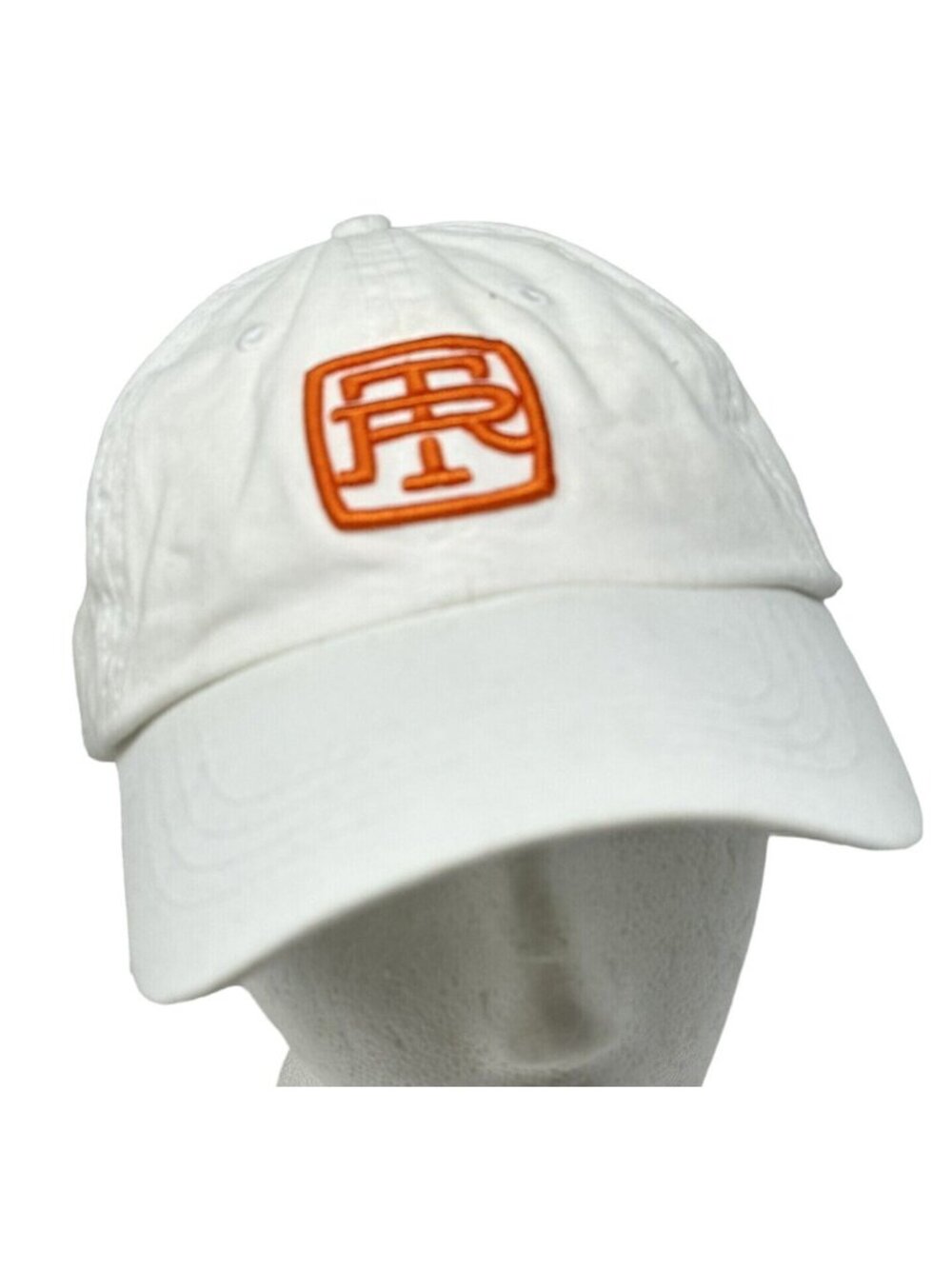 Tori Richard Baseball Hat White Orange Embroidered Logo TR Adjustable